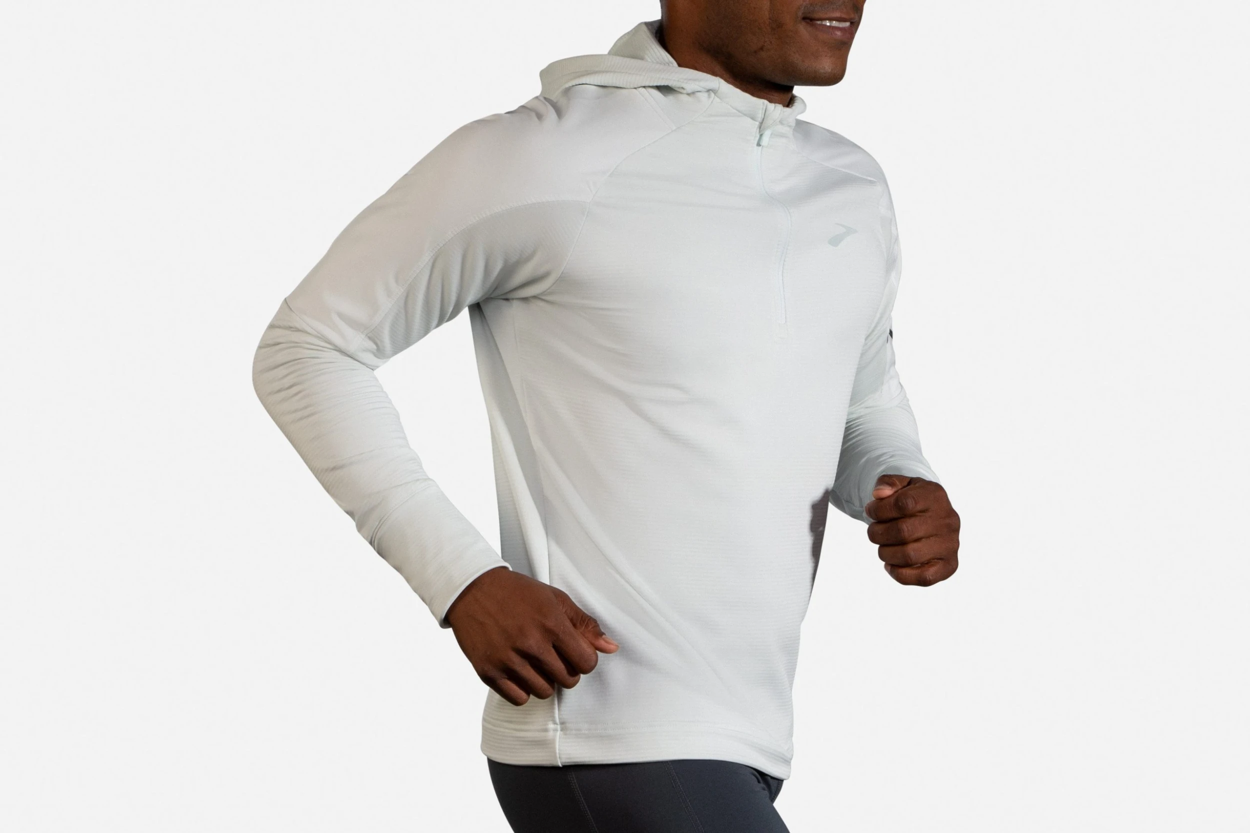 Brooks Men's Notch Thermal Hoodie - Icy Grey (211360065) 2 Brooks Men's Notch Thermal Hoodie - Icy Grey (211360065) - Image 2