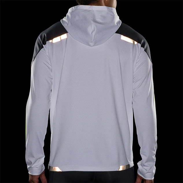 Brooks Men's Run Visible Thermal Hoodie - White/Asphalt/Nightlife (211411134) 5 Brooks Men's Run Visible Thermal Hoodie - White/Asphalt/Nightlife (211411134) - Image 5