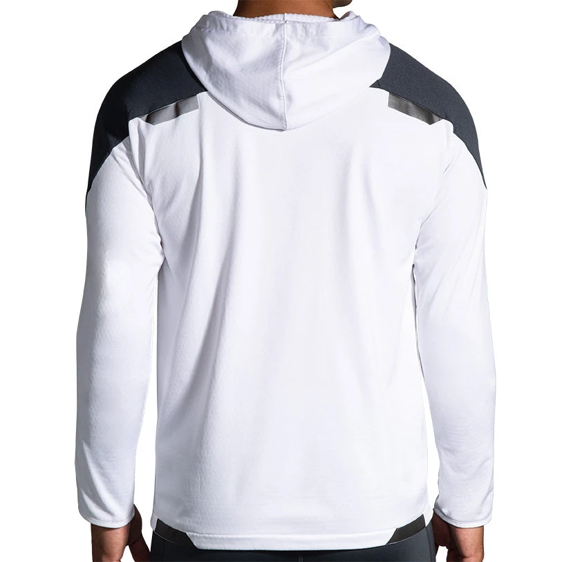 Brooks Men's Run Visible Thermal Hoodie - White/Asphalt/Nightlife (211411134) 2 Brooks Men's Run Visible Thermal Hoodie - White/Asphalt/Nightlife (211411134) - Image 2