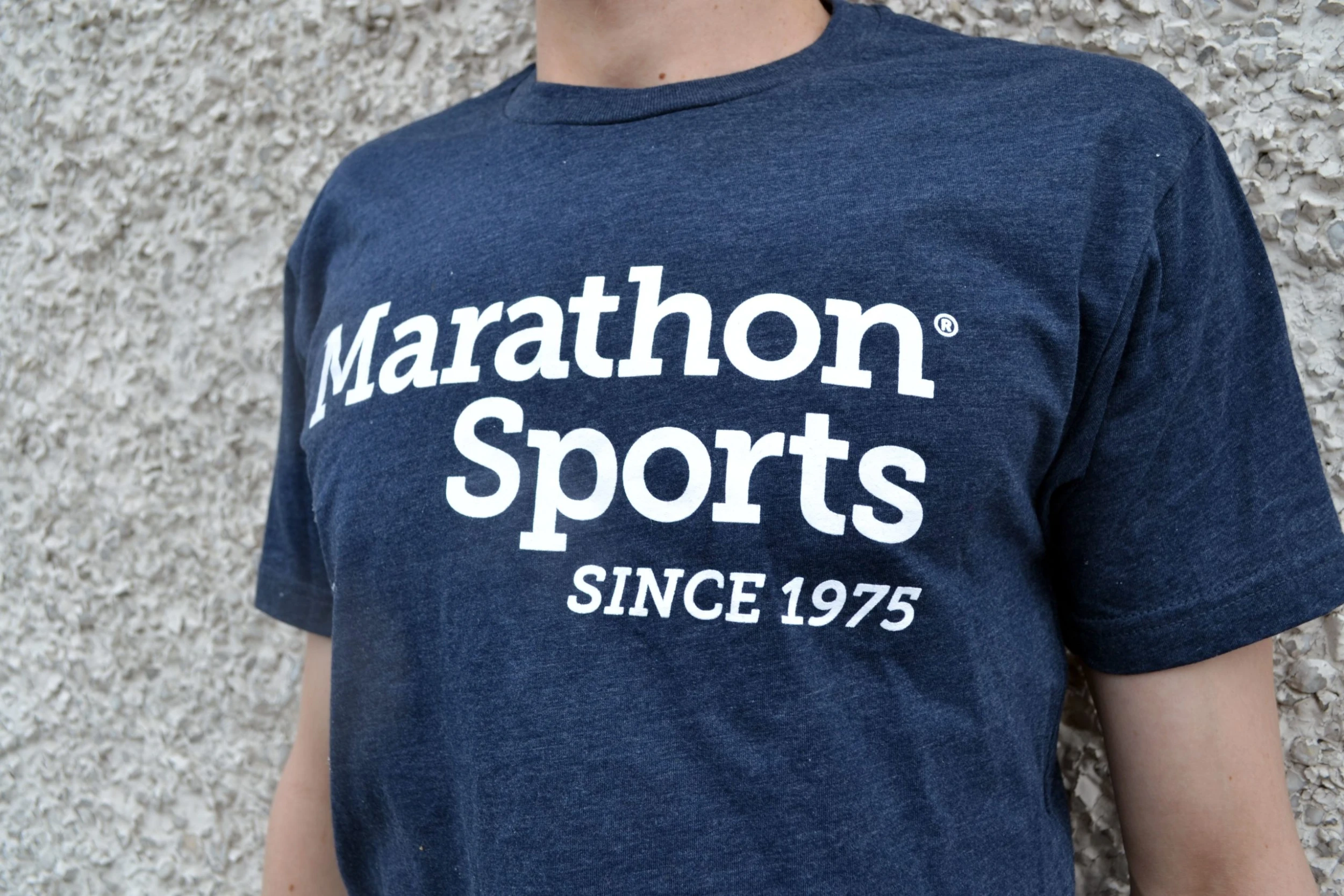 Marathon Sportswear Marathon Sports Men's Logo Tee - Navy/White (M LOGO TEE 1) 2 Marathon Sportswear Marathon Sports Men's Logo Tee - Navy/White (M LOGO TEE 1) - Image 2