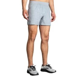 Brooks Men's Sherpa 5" Short -HOKA SHOP brooks mens sherpa 5 inch running shorts pikes peak speckle print gray 2