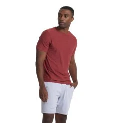 Vuori Men's Strato Tech Tee -HOKA SHOP vuori mens strato tech tee currant heather