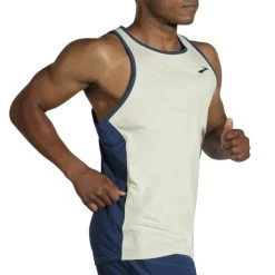 Brooks Men's Atmosphere Singlet 12 Brooks Men's Atmosphere Singlet -HOKA SHOP www brooksrunning com 211384 363 mb atmosphere singlet mens sleeveless running top 1