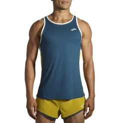 Brooks Men's Atmosphere Singlet 14 Brooks Men's Atmosphere Singlet -HOKA SHOP www brooksrunning com 211384 428 mv atmosphere singlet mens sleeveless running top 1